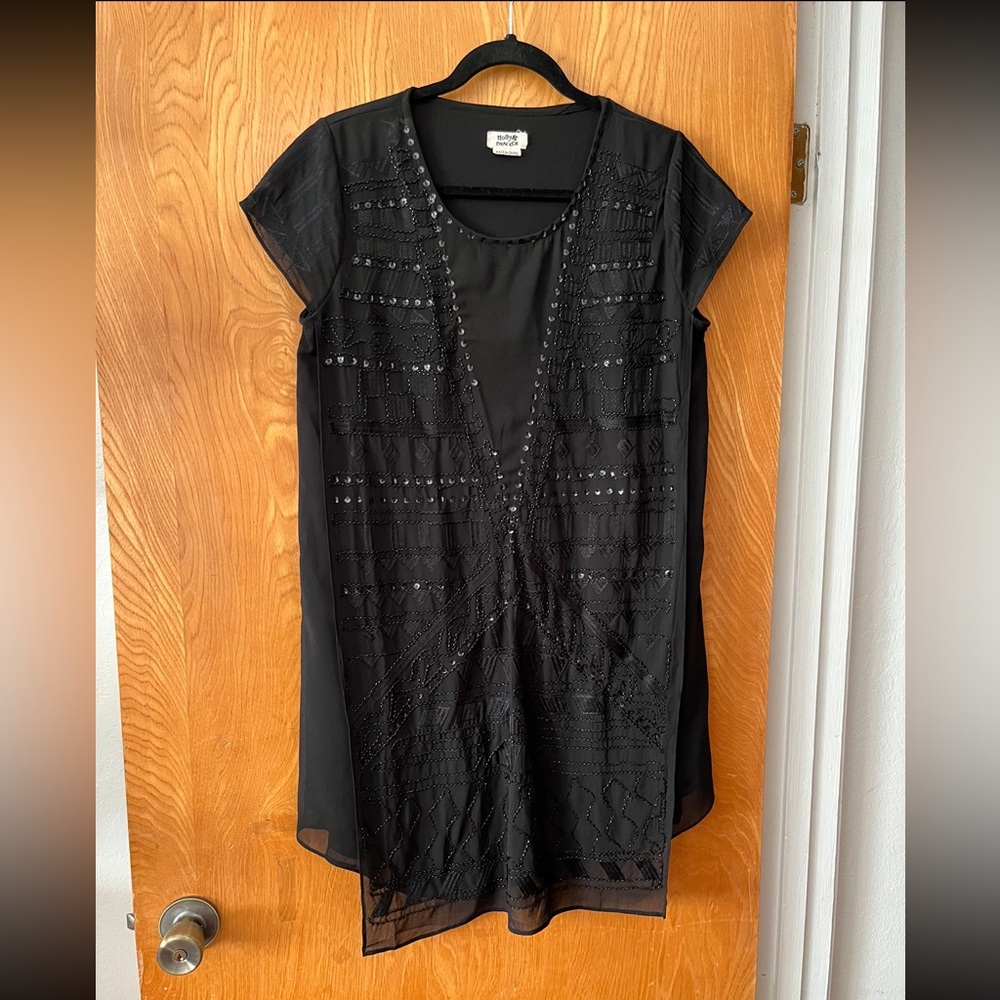 Anthro Molly Bracken sequin front tunic dress M